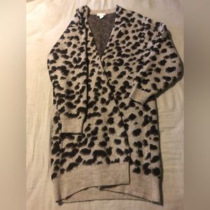 H&M long leopard print sweater